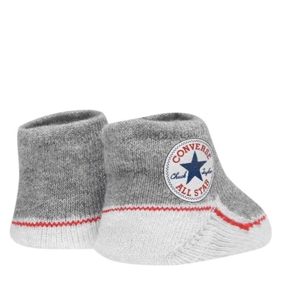 𝅺Converse Chuck Taylor Red Grey Baby Booties 2 Pack - Picture 10 of 10